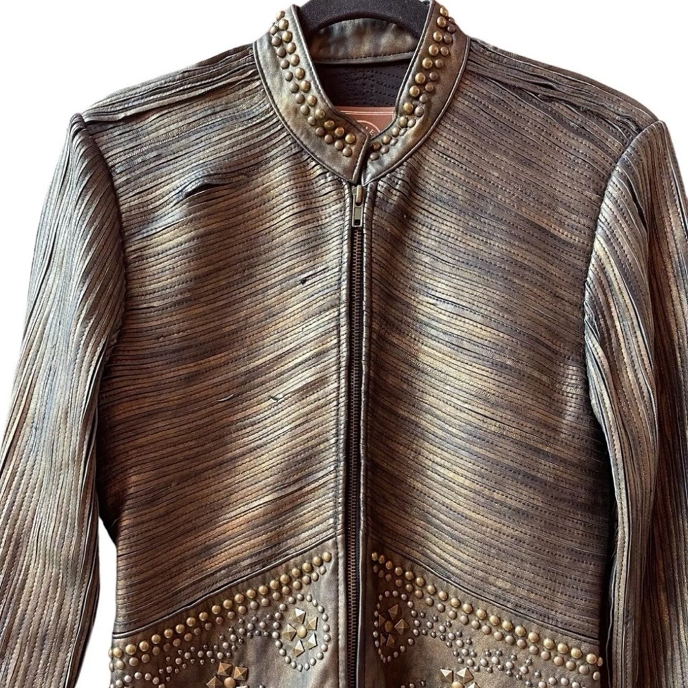 Double D Ranch Mabel heavily embellished, leather jacket NWT - Picture 5 of 16